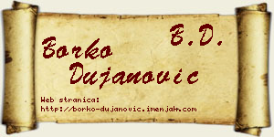 Borko Dujanović vizit kartica